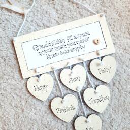 Personalised Grandchildren Wooden Gift Plaque. Grandparents Family Home Hanging Sign - thumbnail 3