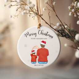 Personalised Daddy & Son Christmas Bauble, Father Xmas Ornament, Bauble For Dad From Son, Keepsake - thumbnail 1