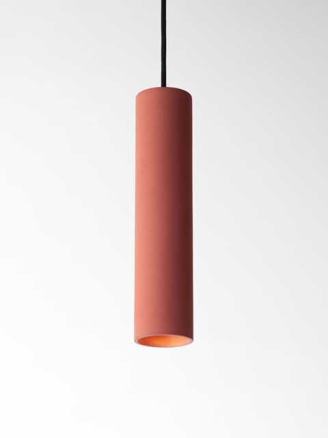 Concrete Pendant Light - Colorful Hanging Lamp Modern Cylinder Ceiling Minimal Cement Handmade in Italy Cromia 28 cm - image 1