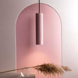 Concrete Pendant Light - Colorful Hanging Lamp Modern Cylinder Ceiling Minimal Cement Handmade in Italy Cromia 28 cm - thumbnail 3