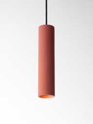 Concrete Pendant Light - Colorful Hanging Lamp Modern Cylinder Ceiling Minimal Cement Handmade in Italy Cromia 28 cm