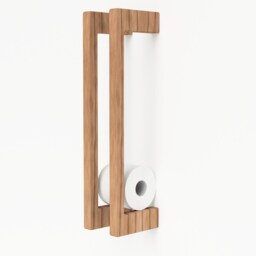 Wall Mount Wood Toilet Paper Holder Minimalist Bathroom Organizer - thumbnail 3