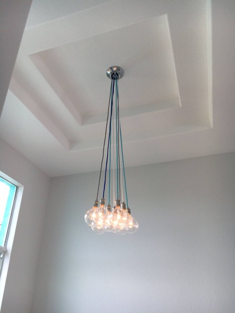 Foyer Chandelier - Custom Long Pendant Lights Multi 9 Light Cluster Modern Hanging Fixture Entryway Chadelier - image 1