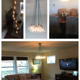 Foyer Chandelier - Custom Long Pendant Lights Multi 9 Light Cluster Modern Hanging Fixture Entryway Chadelier - thumbnail 3