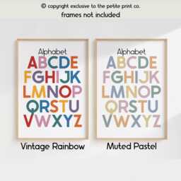 Alphabet Print -- Abc Nursery Wall Art, Kids Learning Poster, Educational Classroom Decor, Playroom Unframed - thumbnail 3