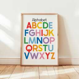 Alphabet Print -- Abc Nursery Wall Art, Kids Learning Poster, Educational Classroom Decor, Playroom Unframed - thumbnail 1