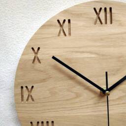 Oak Wood Roman Numeral Wall Clock 28cm - thumbnail 3