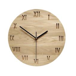 Oak Wood Roman Numeral Wall Clock 28cm