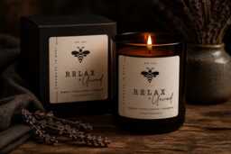 Hand-Poured Soy Candle, Lavender Bergamot Lemongrass Scent, Relax Home Fragrance - 20Cl/30Cl