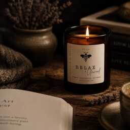 Hand-Poured Soy Candle, Lavender Bergamot Lemongrass Scent, Relax Home Fragrance - 20Cl/30Cl - thumbnail 3