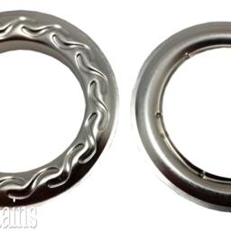 Large Nickel Metal Curtain Drapery #12 Hardware 1-9/16 Inch Inner Diameter Decorative Designer Drape Grommet/Rings Pack with Washer Eyelet - thumbnail 2