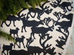 Deer Christmas Tree Skirt Reindeer Skirts Scandinavian Fabric Decor Swedish