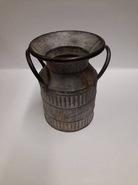 Retro Galvanized Metal Milk Churn With Handles - Chartwell Style - image 1