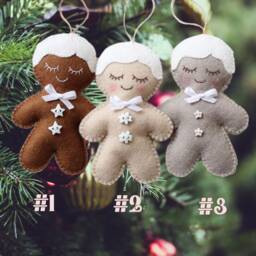 Handmade Gingerbread Christmas Ornaments, Ornaments Felt, Felt Ornament, Tree Decoration - thumbnail 2
