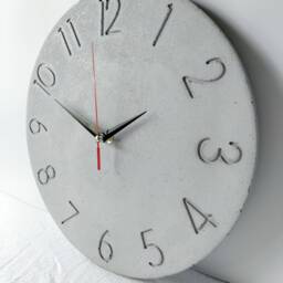 Light Grey Concrete Wall Clock Modern Minimalist Silent Clock - thumbnail 2