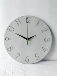 Light Grey Concrete Wall Clock Modern Minimalist Silent Clock - thumbnail 1