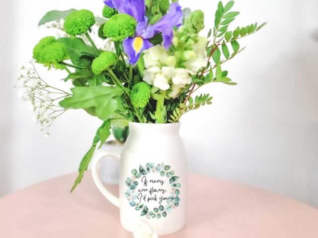 Personalised Gift For Mum Vase, Custom Flower Vase Mum, Nanny & Gran, Unique Mum, With Name, Floral Mum - image 1