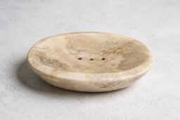 Natural Marble Soap Dish - Stone Holder Handmade Bathroom Accessory Cream Tray Eco Friendly Decor