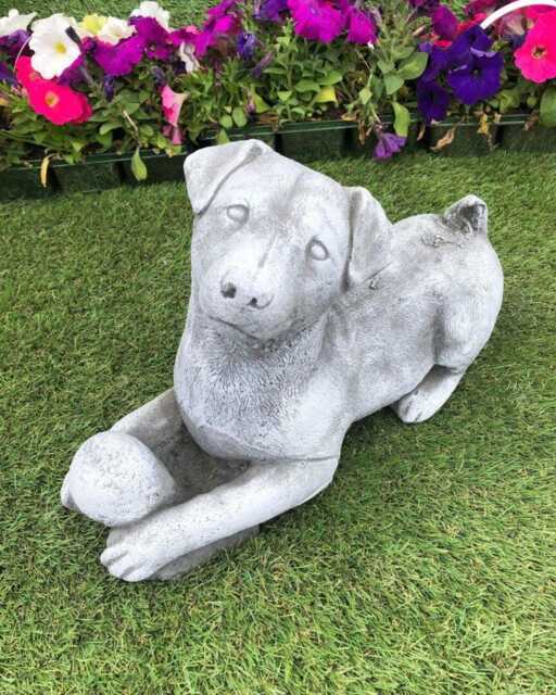 Concrete Jack Russell With Ball Frost Protected Garden Ornament - image 1