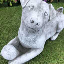 Concrete Jack Russell With Ball Frost Protected Garden Ornament - thumbnail 3