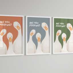 Are You Pooping? Goose Print, Funny Bathroom Wall Art, Quirky Toilet Poster, Decor, Downstairs Loo 4 Colours - thumbnail 4