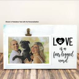 Pet Picture Frame, Love Is A Four Legged Word Wood Dog Mom, Cat Crazy Lady Gift, Memorial Loss Gift - thumbnail 3