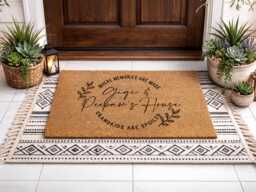 New Home Gift For Grandparents - Gigi & Peepaw's House Mat Moving Present - thumbnail 1