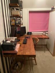Corner Solid Wood Rustic Hairpin Desk Made From Reclaimed Pine