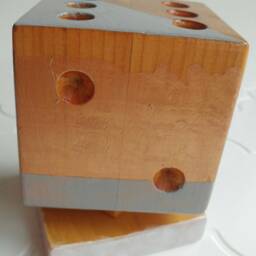 Wooden Pencil Holder, Copper, White, Grey, Dice Shaped, Hand Painted, Home Office Storage, Accessories, Desk Organizer, Original Decor - thumbnail 4