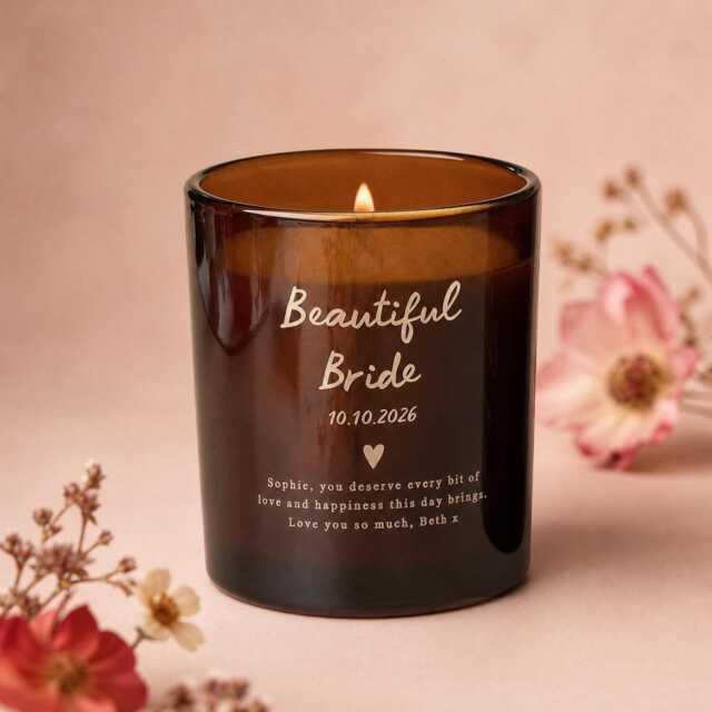 Wedding Gift For Bride Scented Soy Wax Candle Personalised Gifts - image 1