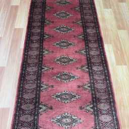2x6 Pink Color Bokhara Rug - Runner Hallway Luxury Bukhara Fine Quality Woolen Afghan - thumbnail 3