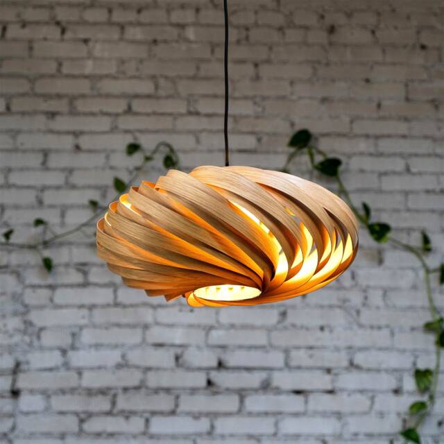 Hanging Lamp Made Of Oak Wood. Handmade Wooden From Cologne Studio - image 1