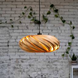 Hanging Lamp Made Of Oak Wood. Handmade Wooden From Cologne Studio - thumbnail 3