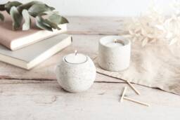 Textured Concrete Tea Light Holders - Unique & Stylish Home Decor