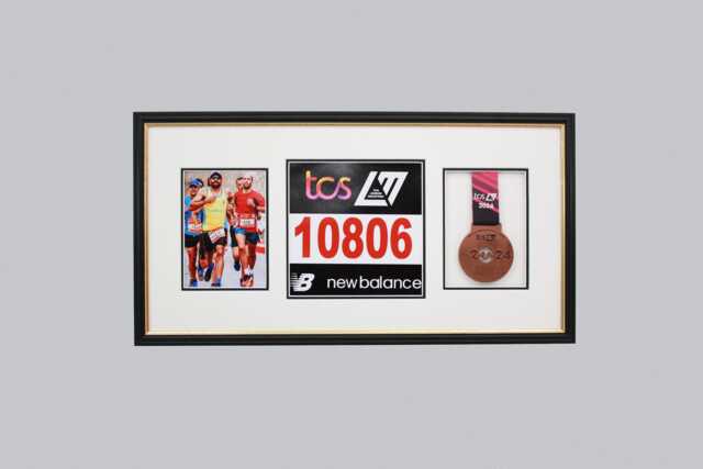 Marathon Medal Display Frame. Traditional Style Frame in Various Colours. For Medal, Race Bib, & 5x7Inch Photograph. London - image 1