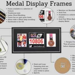 Marathon Medal Display Frame. Traditional Style Frame in Various Colours. For Medal, Race Bib, & 5x7Inch Photograph. London - thumbnail 3
