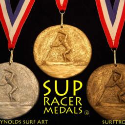 Paddleboard Race Medallion On Ribbon By Dave C Reynolds Sup - thumbnail 2