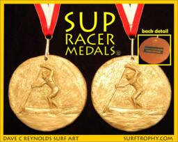 Paddleboard Race Medallion On Ribbon By Dave C Reynolds Sup - thumbnail 1