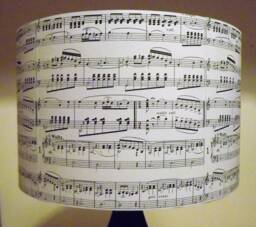 Musical Score 2 Lampshade Decoupage Black & White Fatta Da Mamma Free Gift - thumbnail 1