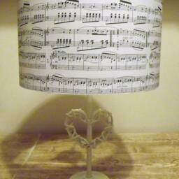 Musical Score 2 Lampshade Decoupage Black & White Fatta Da Mamma Free Gift - thumbnail 4