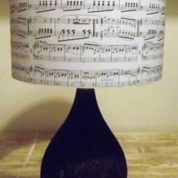 Musical Score 2 Lampshade Decoupage Black & White Fatta Da Mamma Free Gift - thumbnail 2
