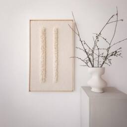 Framed Vi - Handmade Japandi Wool Wall Hanging Oak Tapestry - thumbnail 2