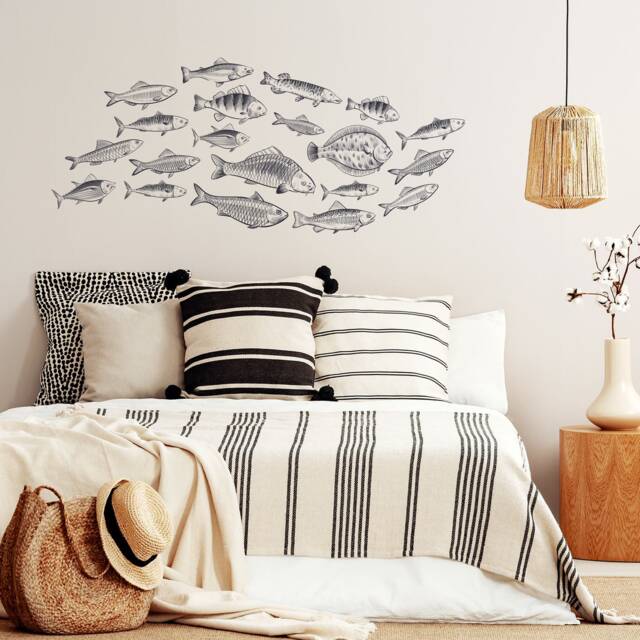 Swarm Of Fishes Wall Sticker - image 1