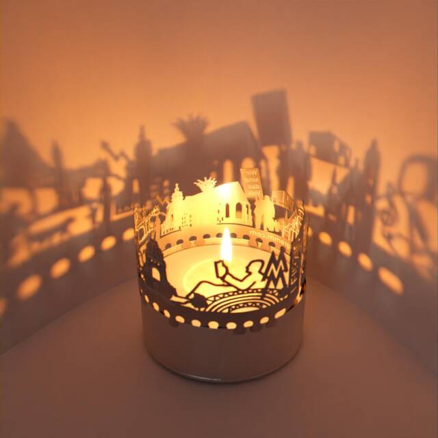 Leipzig Skyline Shadow Play Mesmerizing Candle Attachment - Perfect Souvenir For Fans Create Stunning Room D??cor & Show - image 1