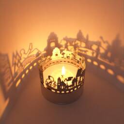 Leipzig Skyline Shadow Play Mesmerizing Candle Attachment - Perfect Souvenir For Fans Create Stunning Room D??cor & Show - thumbnail 2