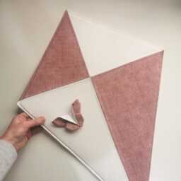 Large Kite Wall Hanging, Blush Pink & Cream Nursery Decor, Oversized Decoration For Baby Girl - thumbnail 1