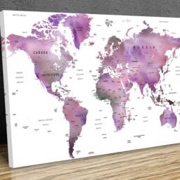 World Map High Resolution Detailed Wall Art , Hangins , Home Decor, Mounted Canvas Print Ready To Hang - thumbnail 3