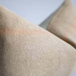 Tan Striped Lumbar Pillow Cover, Woven Decorative Pillow, Hemp Throw Hmong Stripe Modern Farmhouse Pillows For Sofa - thumbnail 2