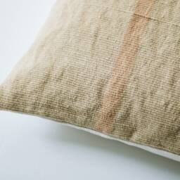 Tan Striped Lumbar Pillow Cover, Woven Decorative Pillow, Hemp Throw Hmong Stripe Modern Farmhouse Pillows For Sofa - thumbnail 4