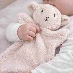 Personalised Sheep Comforter - Embroidered Baby Name, Soft Cuddle Toy - thumbnail 1